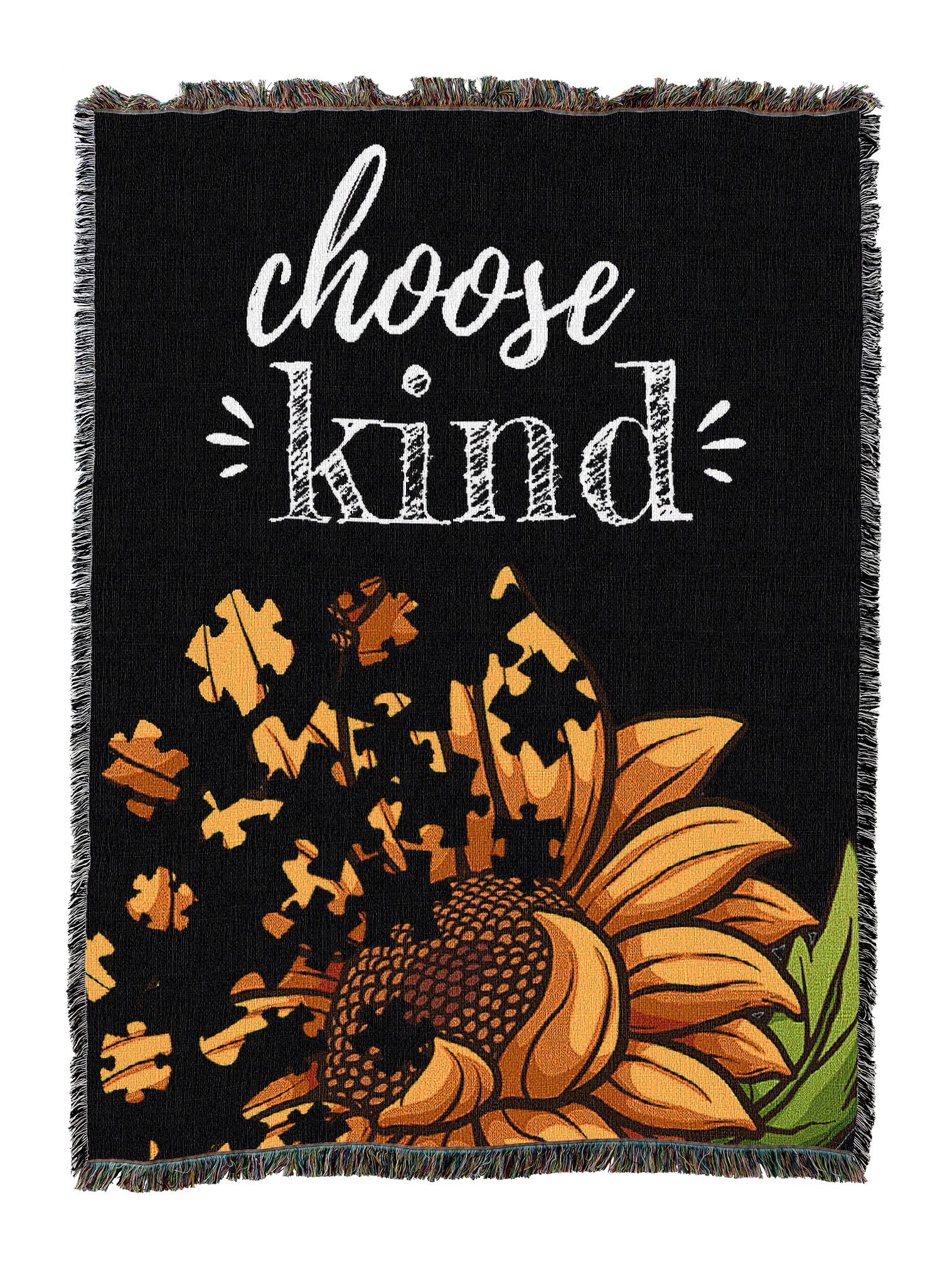 Choose Kind Puzzle Flower Blanket