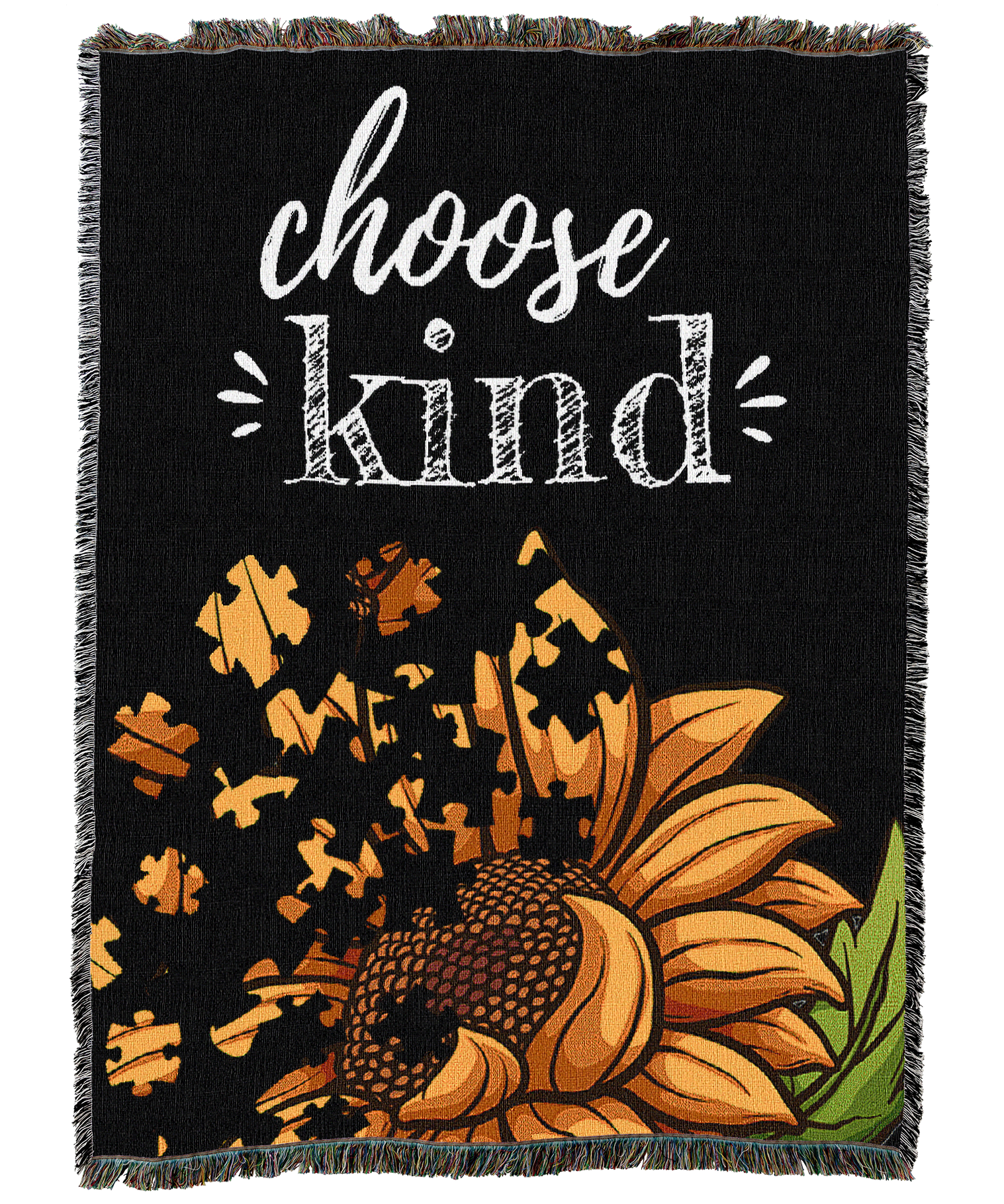 Choose Kind Puzzle Flower Blanket