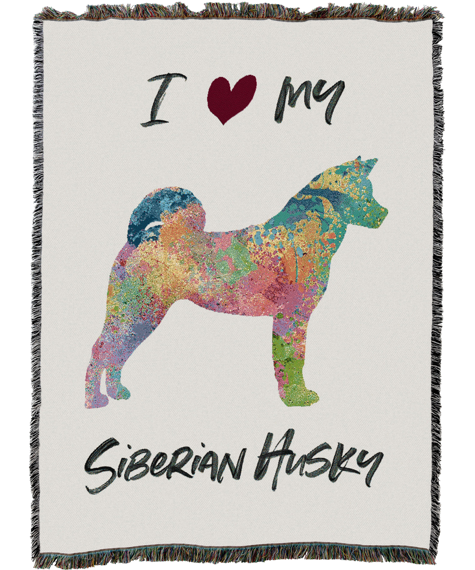 Splash Siberian Husky Blanket