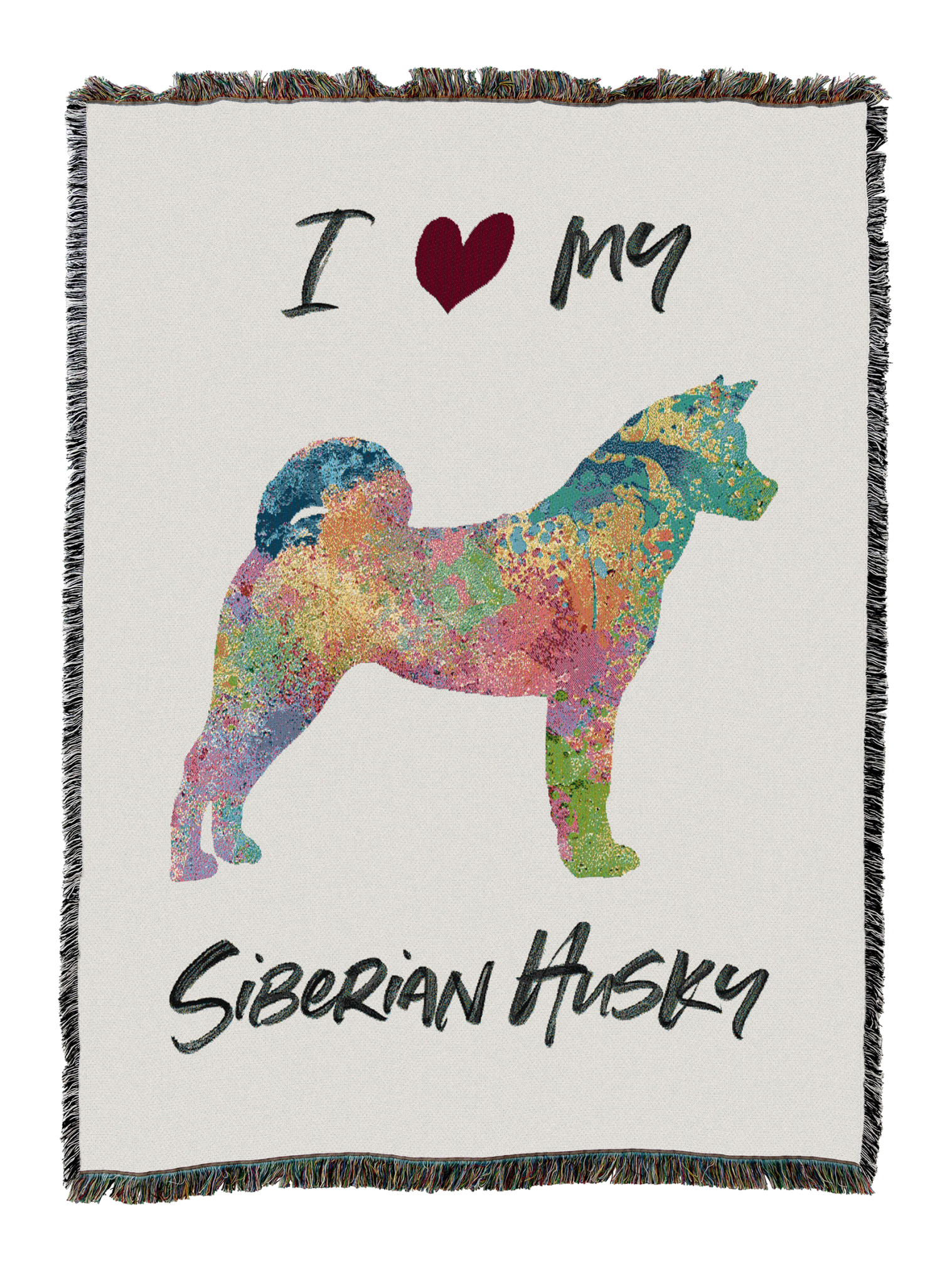 Splash Siberian Husky Blanket