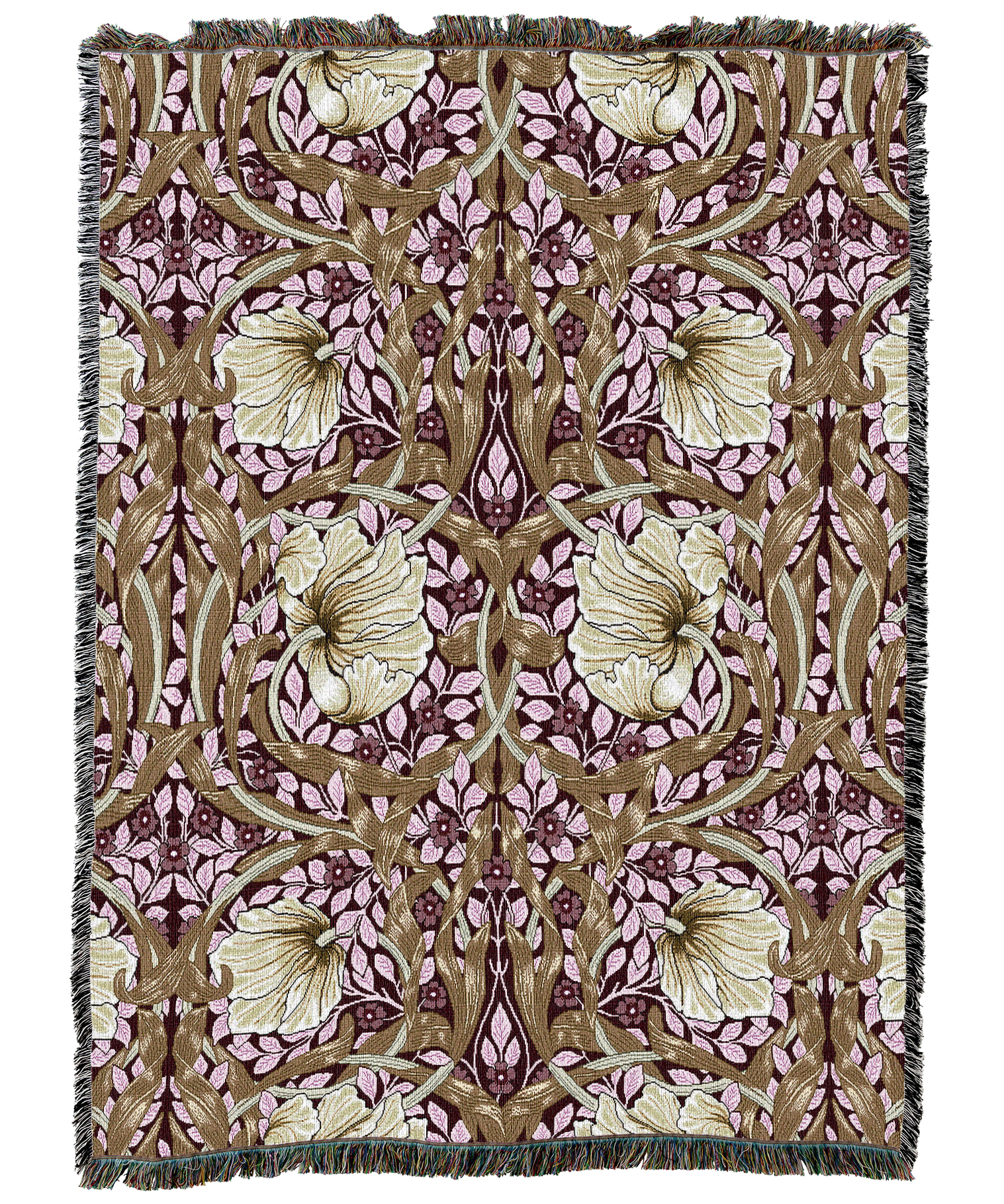 William Morris Pimpernel Raspberry Blanket