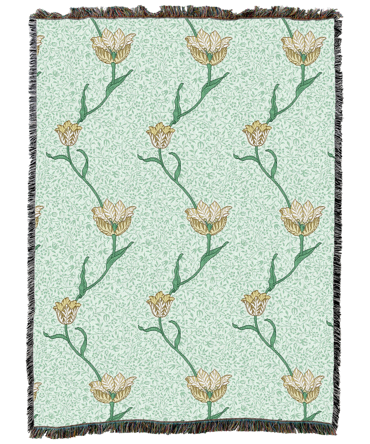 William Morris Garden Tulip Mint Blanket
