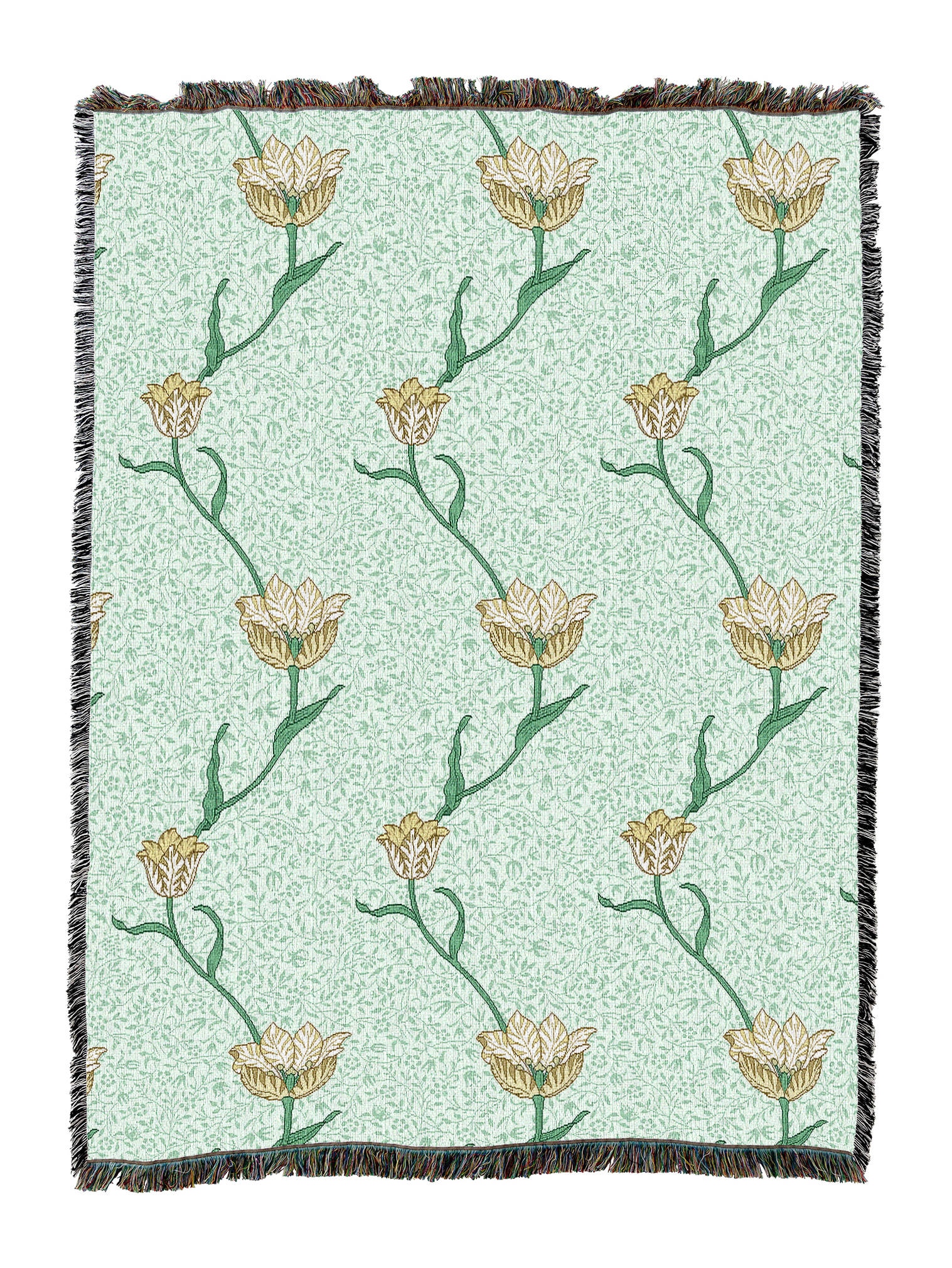 William Morris Garden Tulip Mint Blanket