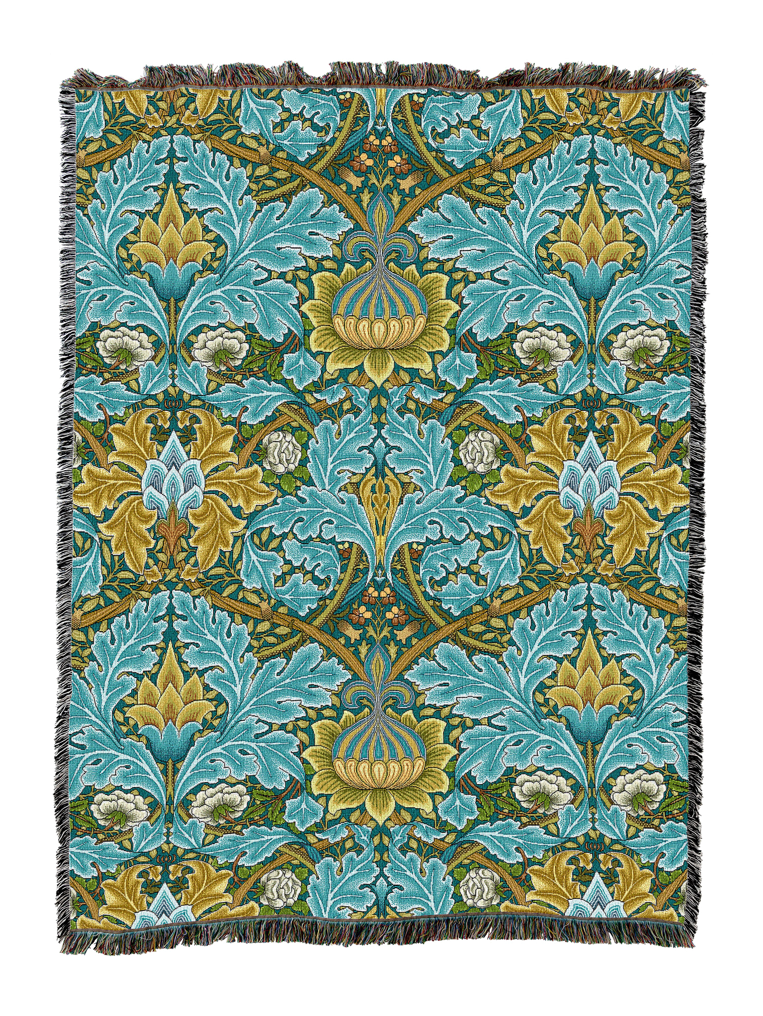 William Morris St James Teal Blanket XL