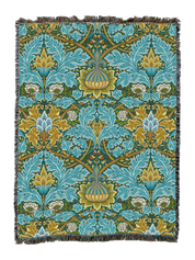 William Morris St James Teal Blanket XL