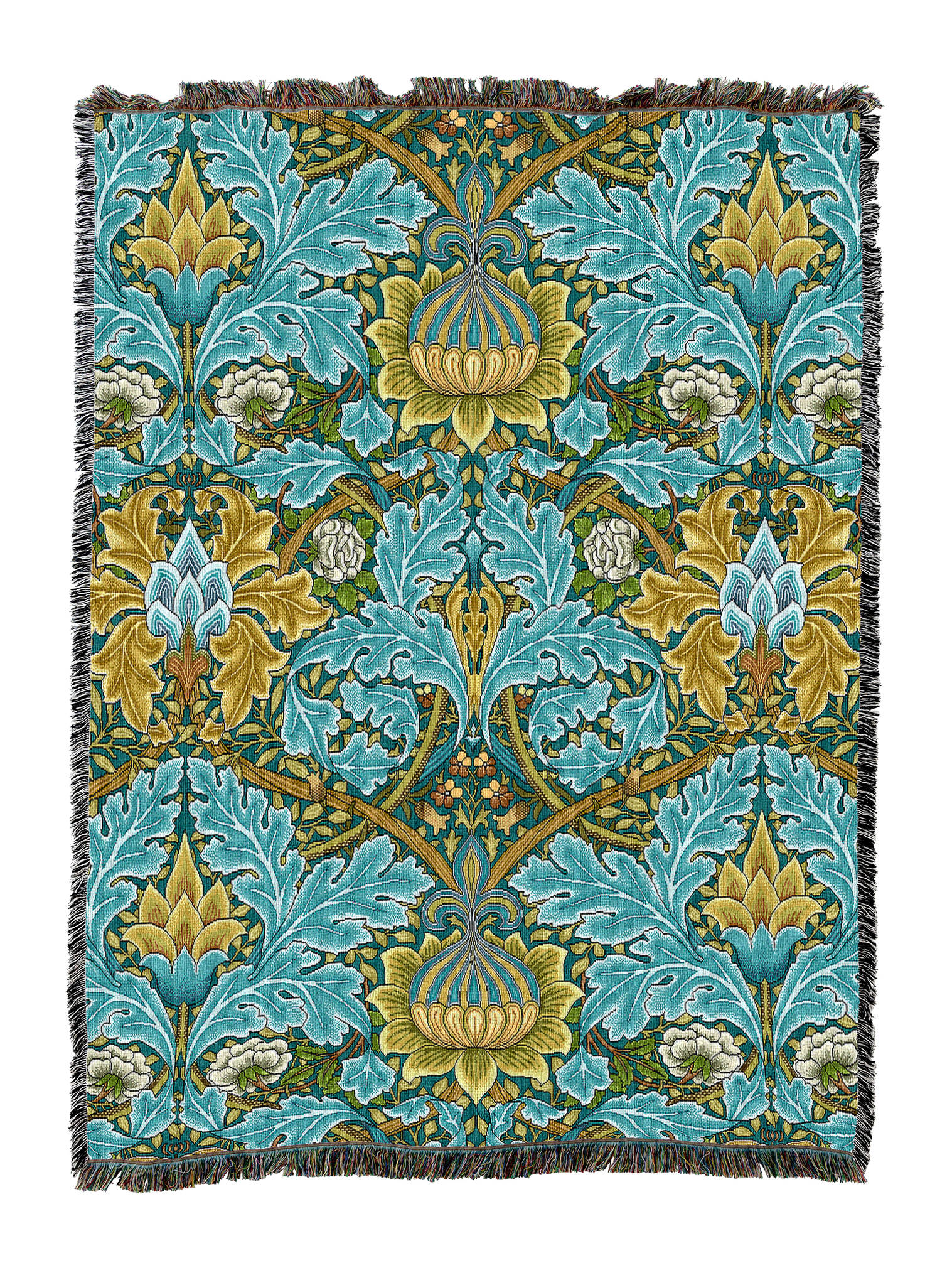 William Morris St James Teal Blanket