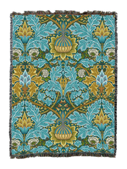 William Morris St James Teal Blanket