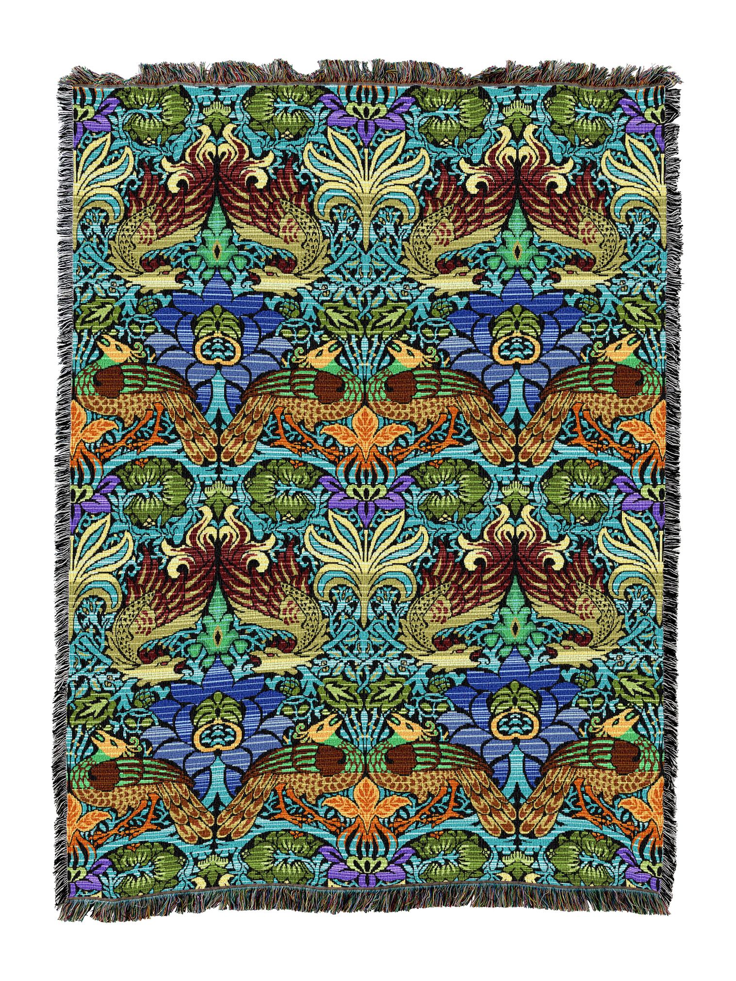 William Morris Dragon And Peacock Blanket
