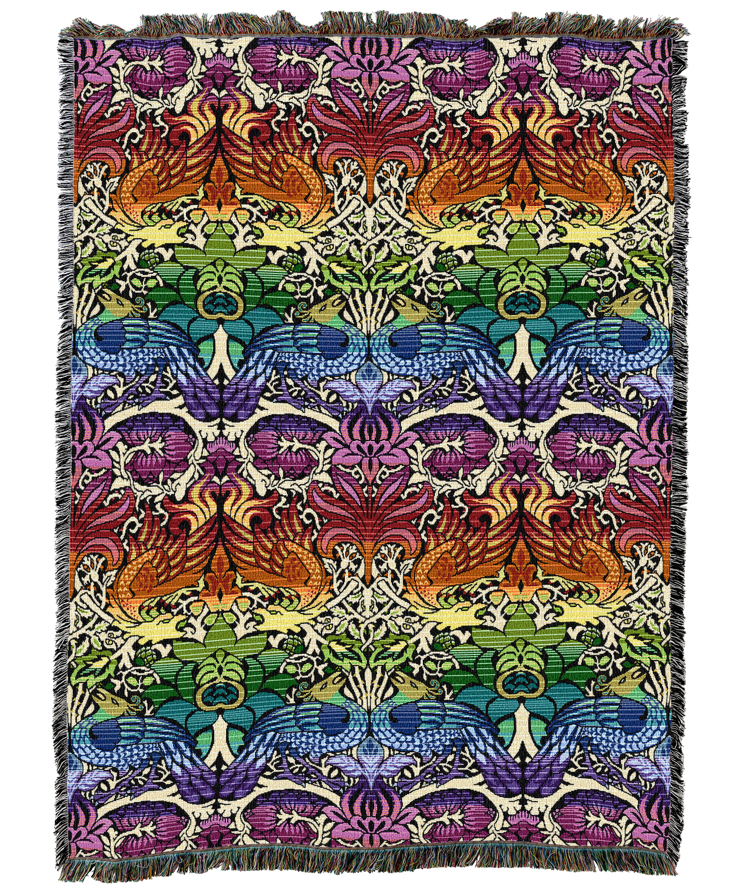 William Morris Dragon And Peacock Spectrum Blanket XL