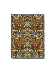 William Morris Dragon And Peacock Sienna Blanket