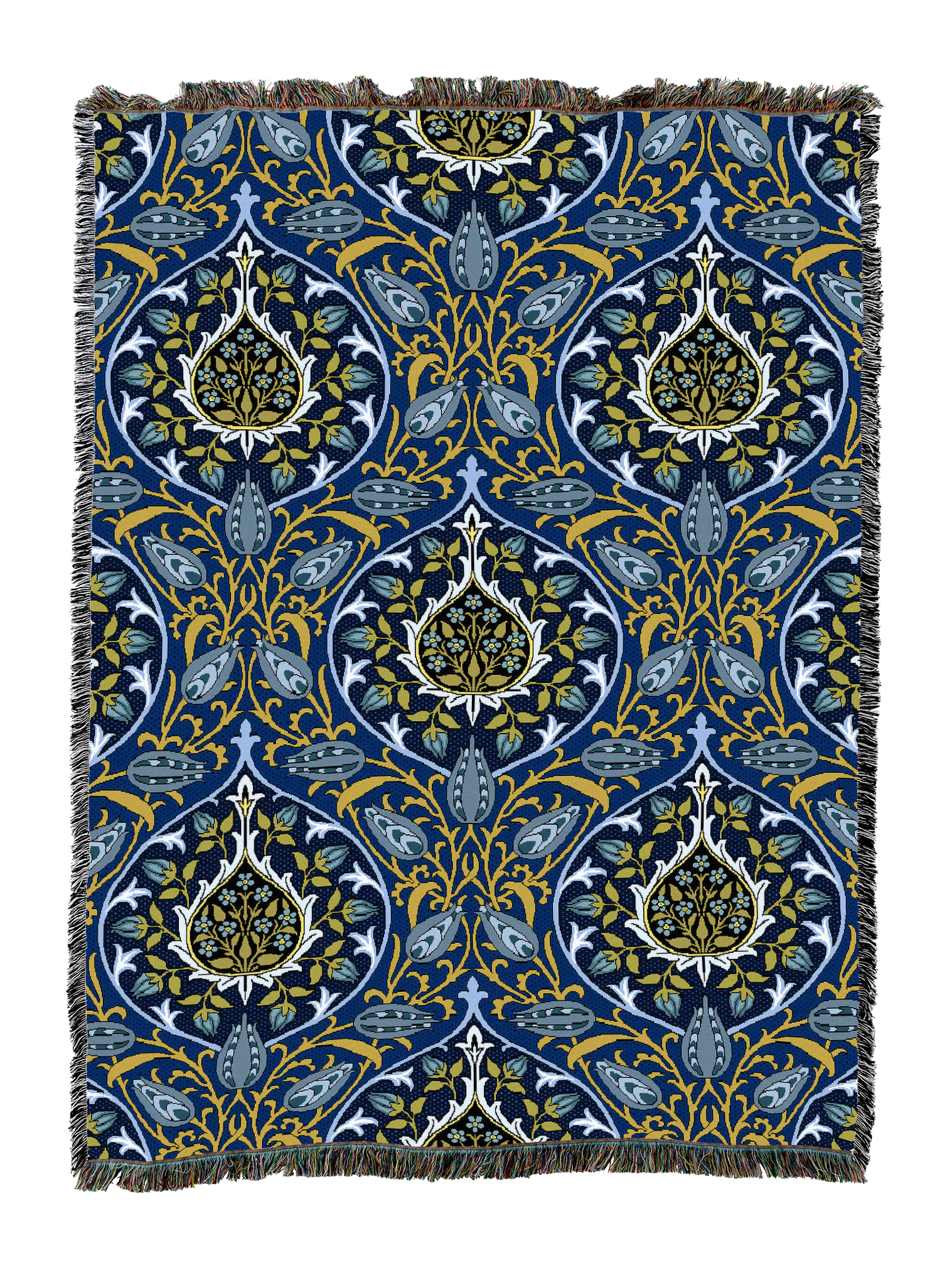 William Morris Rosebud Sapphire Blanket XL