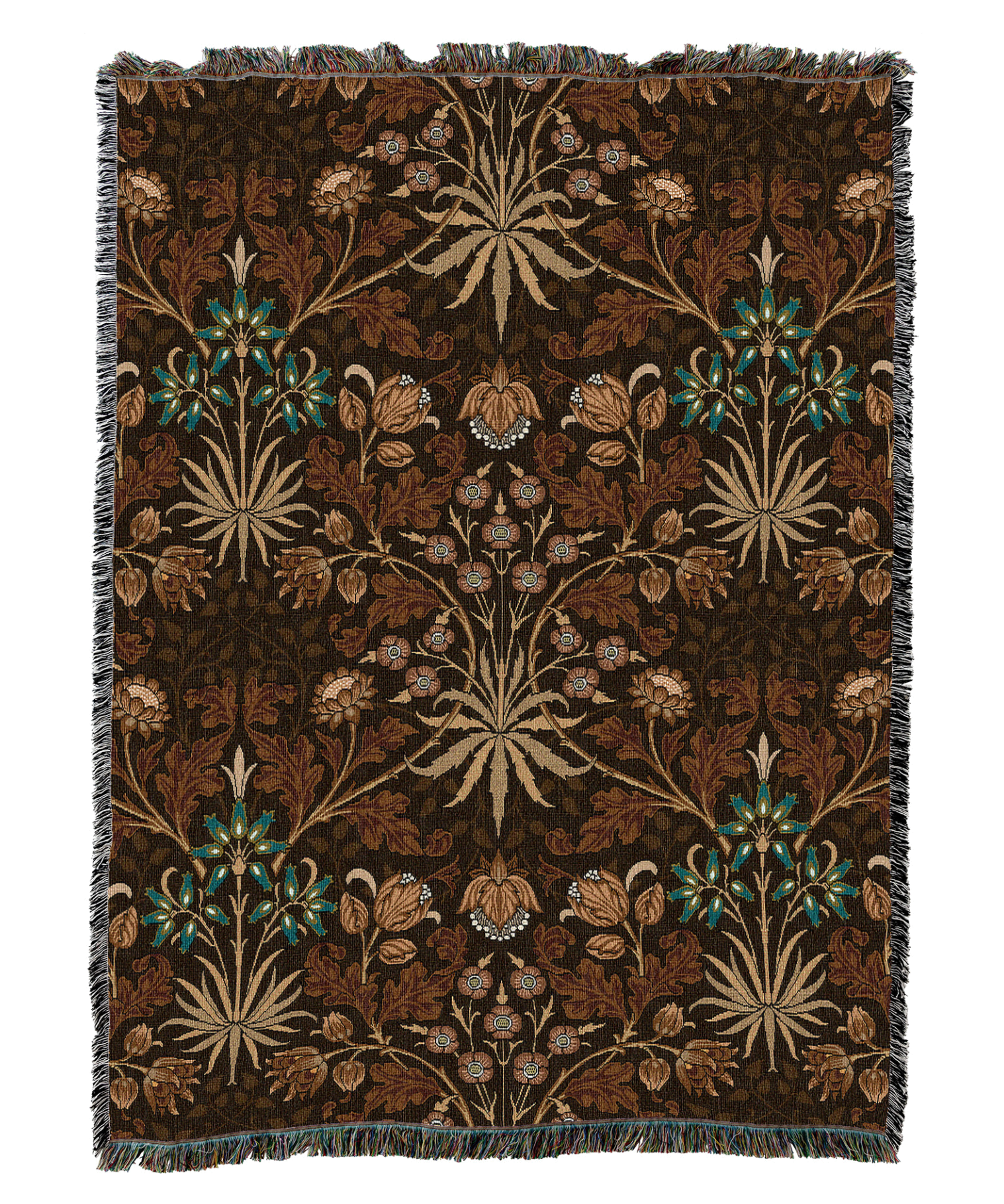 William Morris Hyacinth Caramel Blanket