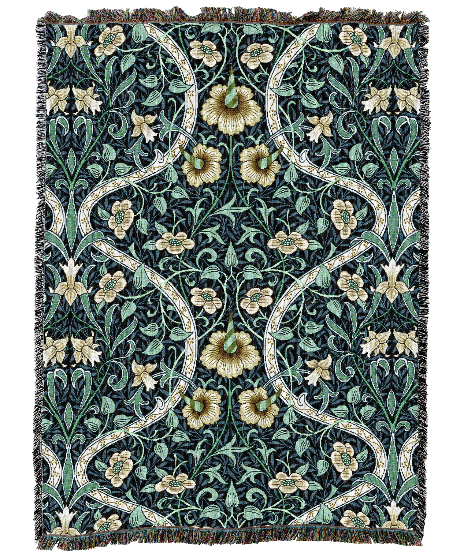 William Morris Daffodil Spruce Blanket