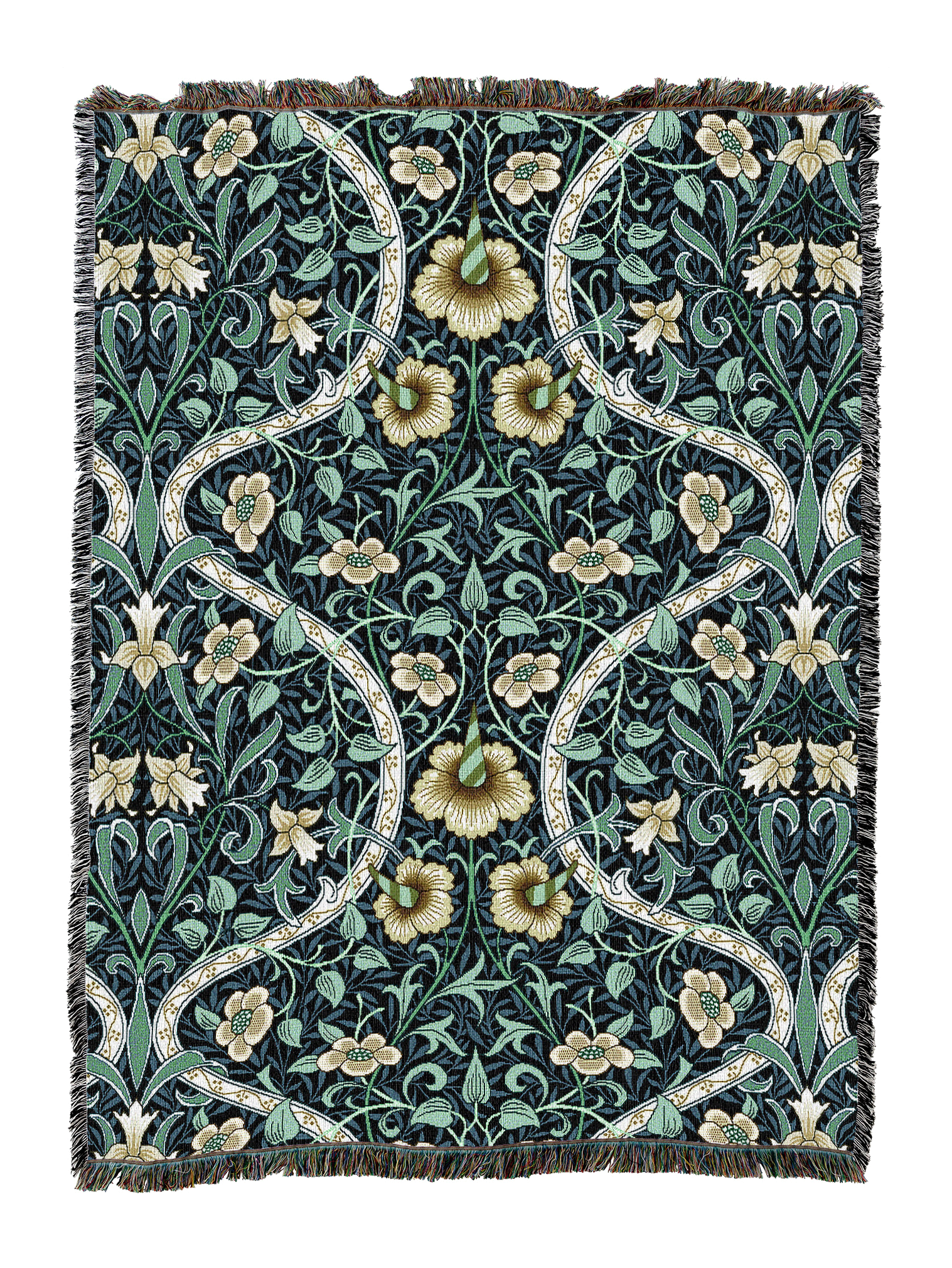 William Morris Daffodil Spruce Blanket