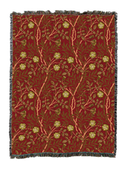 William Morris Sweetbriar Scarlet Blanket