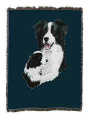 Border Collie With Puppy Blanket