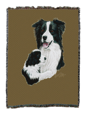 Border Collie With Puppy Blanket