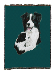Border Collie With Puppy Blanket