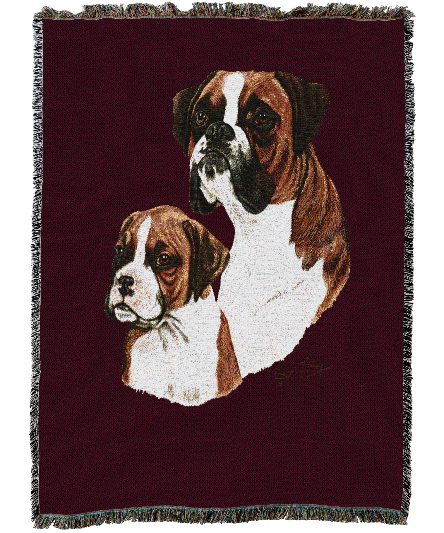Boxer With Puppy Blanket