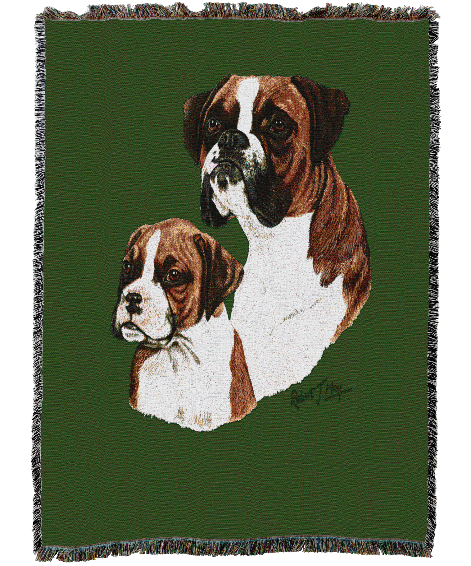 Boxer With Puppy Blanket