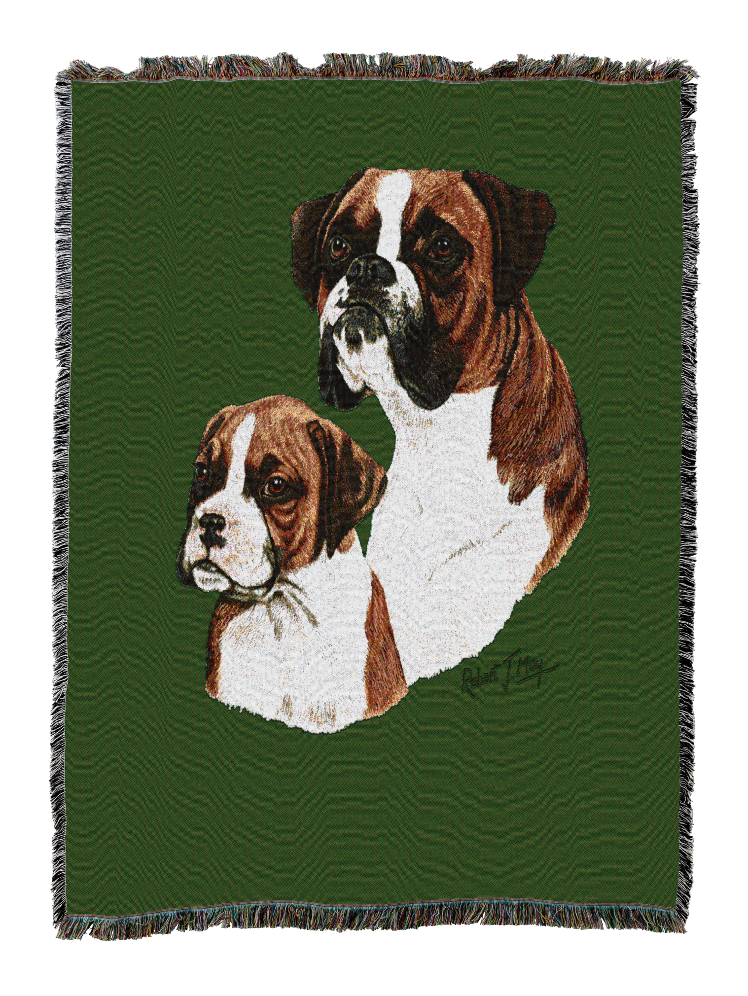 Boxer With Puppy Blanket