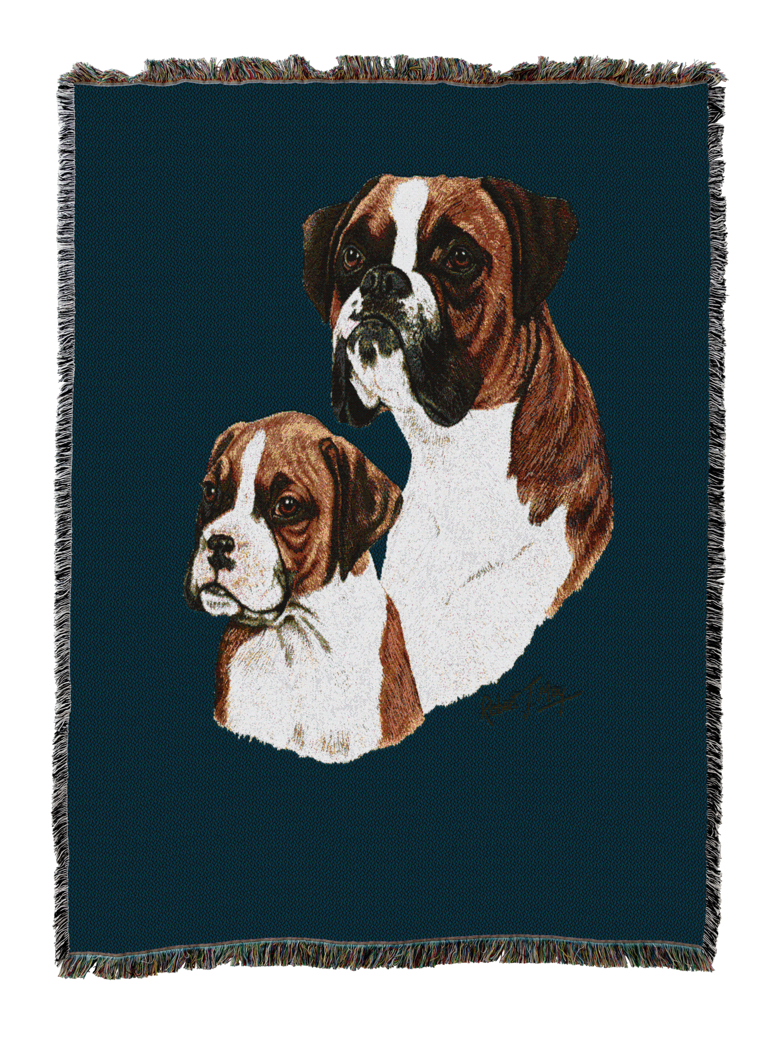 Boxer With Puppy Blanket