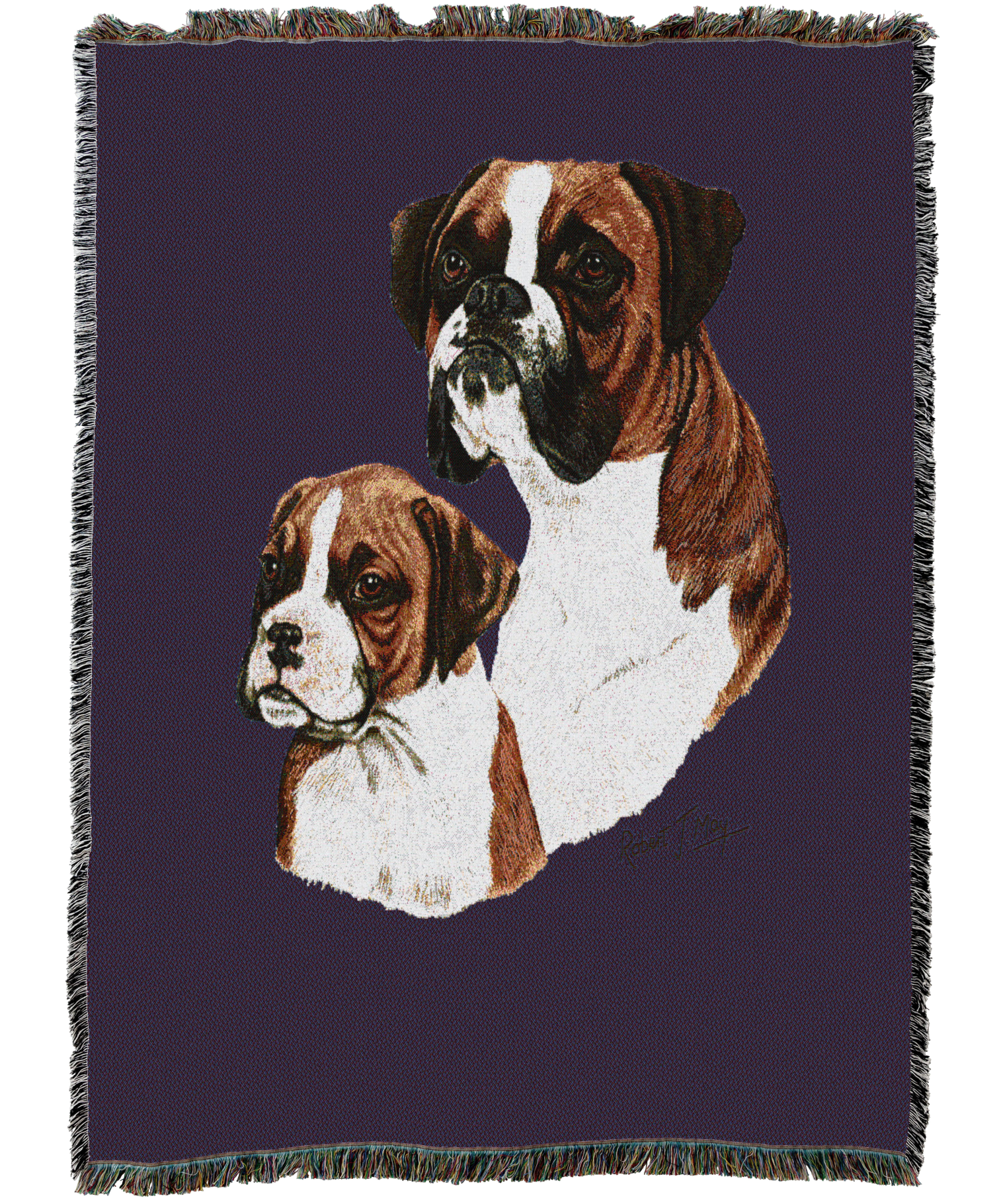 Boxer With Puppy Blanket