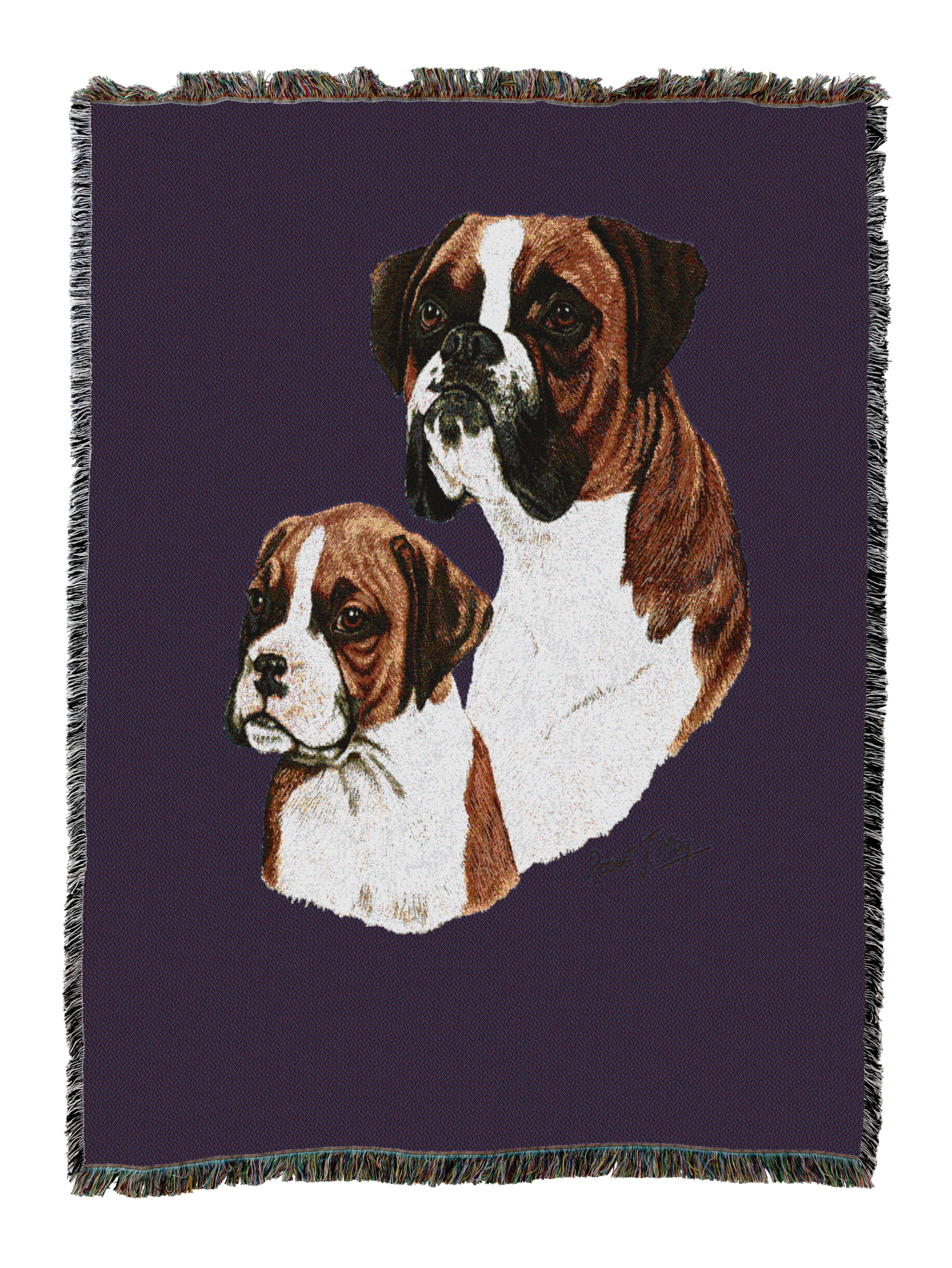 Boxer With Puppy Blanket