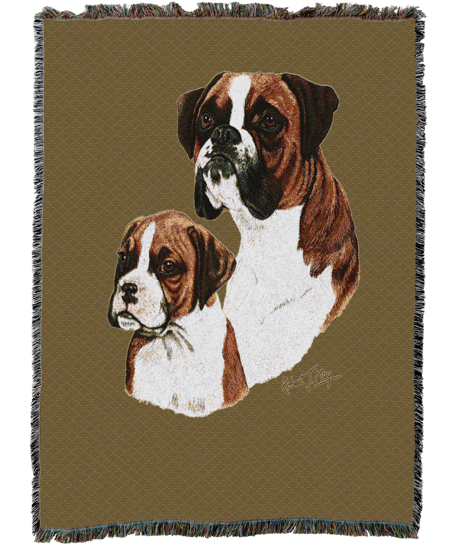 Boxer With Puppy Blanket