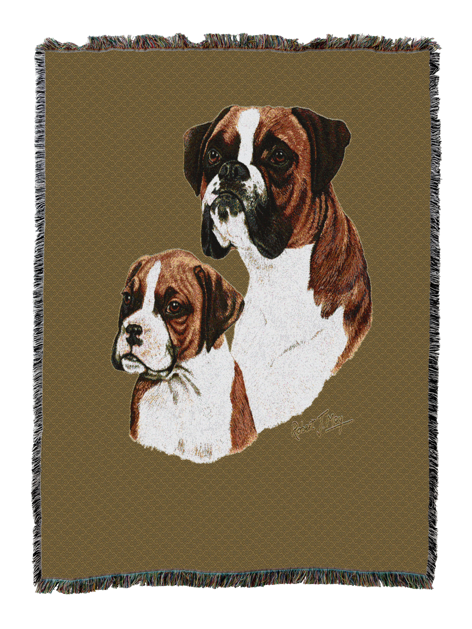 Boxer With Puppy Blanket