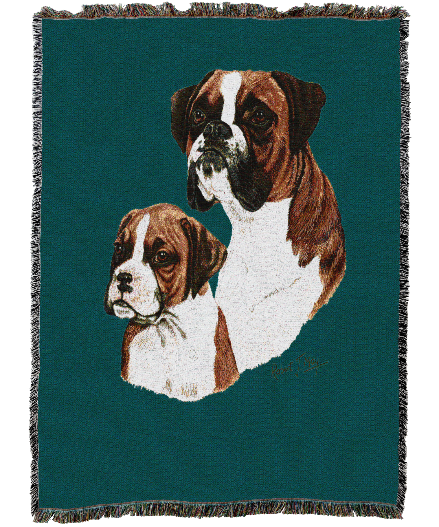 Boxer With Puppy Blanket