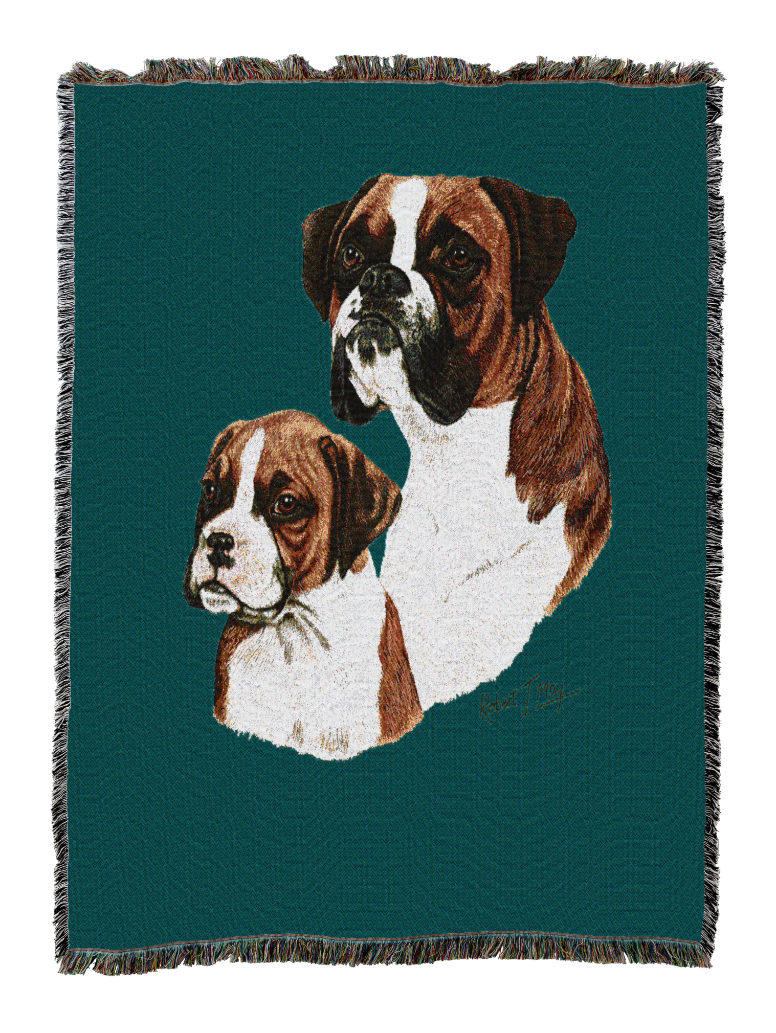 Boxer With Puppy Blanket