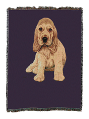 Cocker Spaniel Puppy Blanket Purple