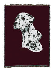 Dalmatian with Puppy Blanket Red