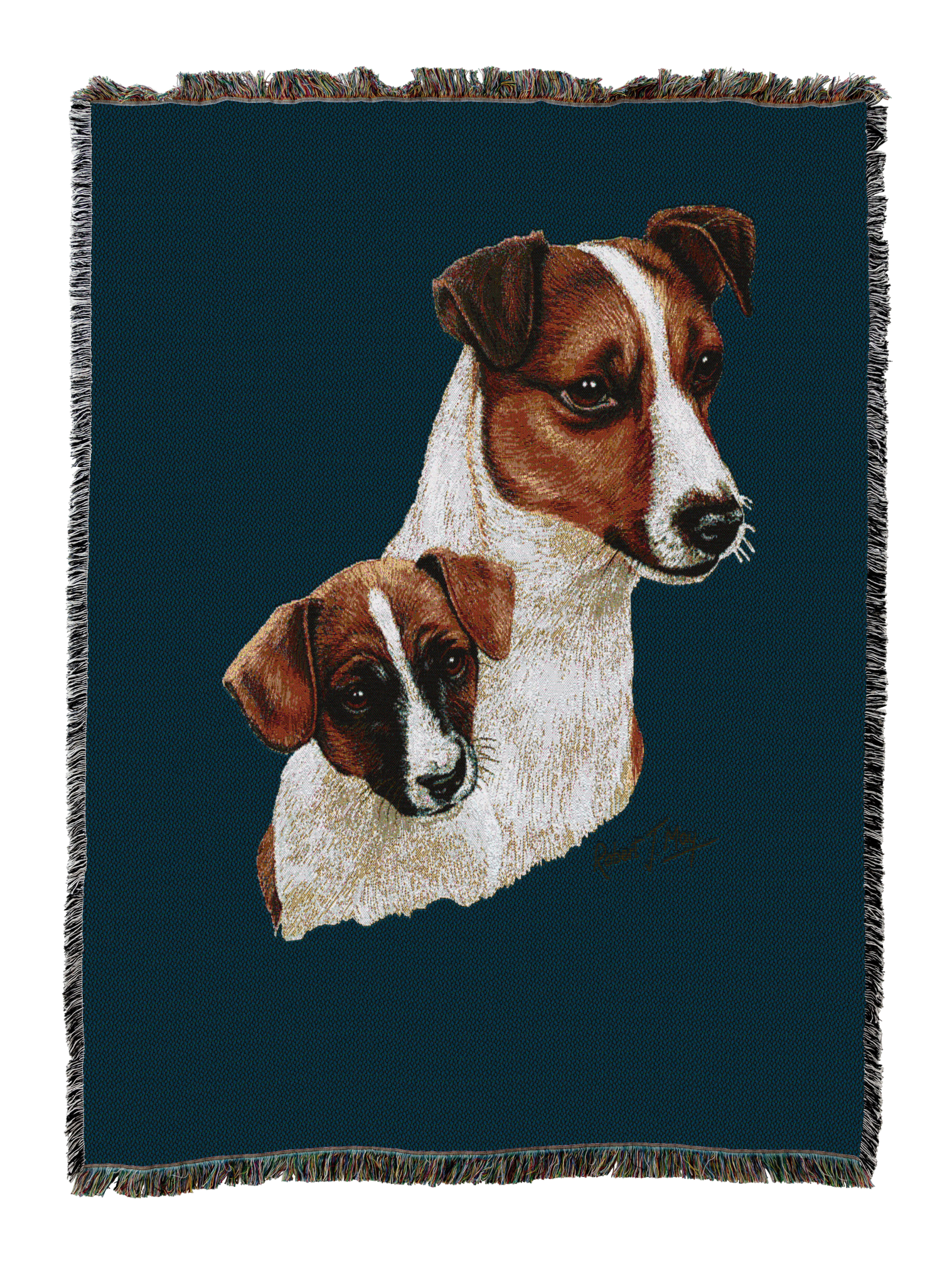 Jack Russell Terrier With Puppy Blanket