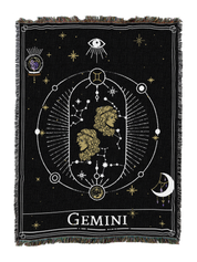 Zodiac Tarot Gemini Card Blanket
