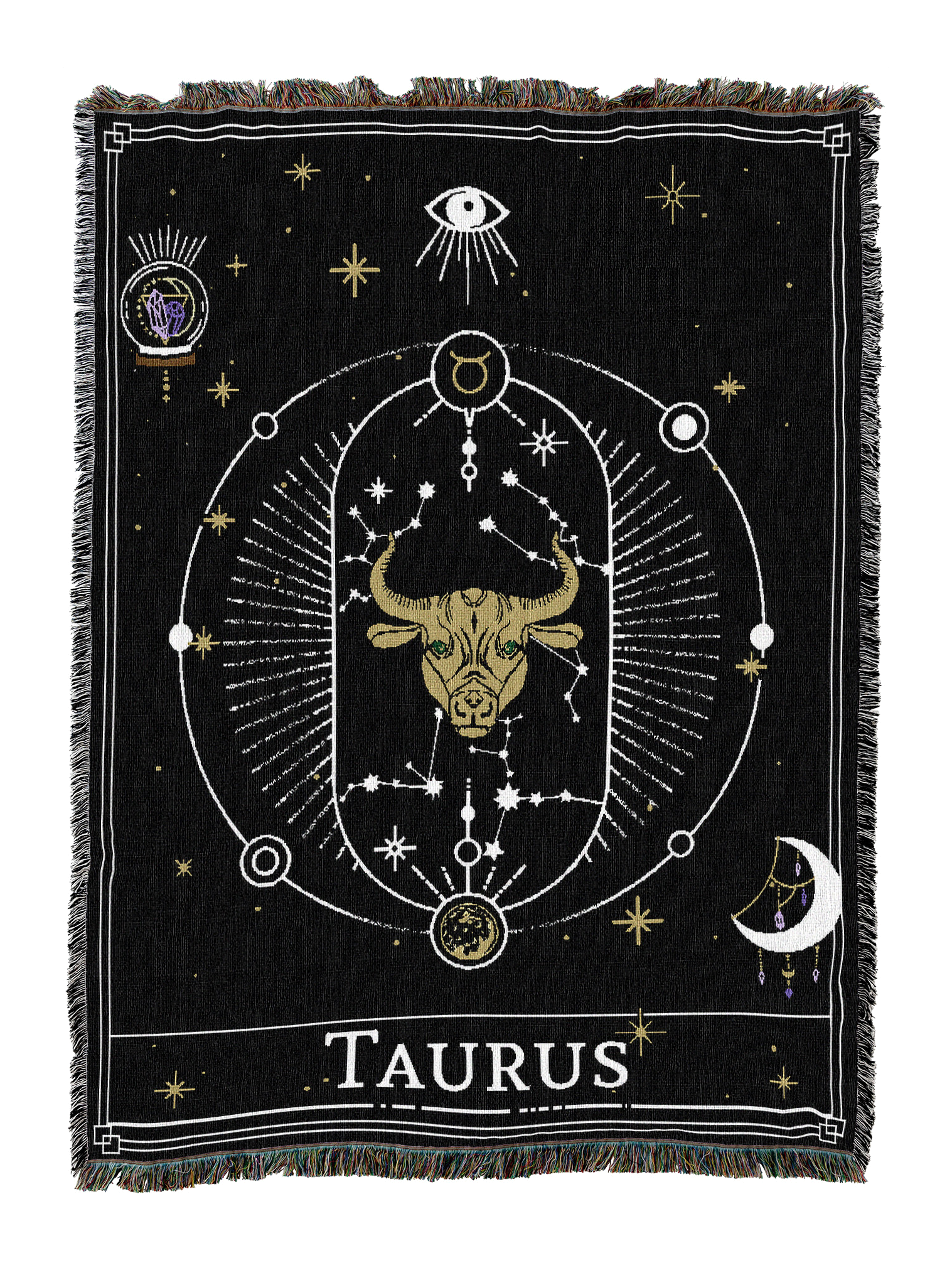 Zodiac Tarot Taurus Card Blanket