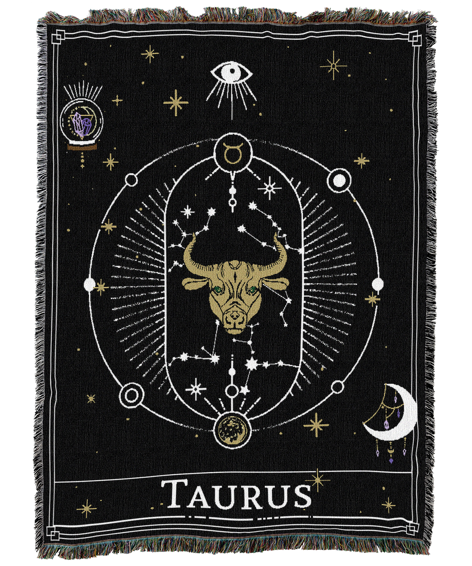Zodiac Taurus Tarot Card Blanket