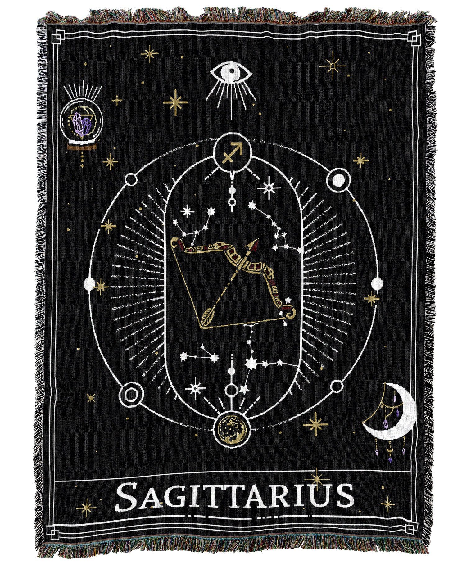 Zodiac Sagittarius Tarot Card Blanket
