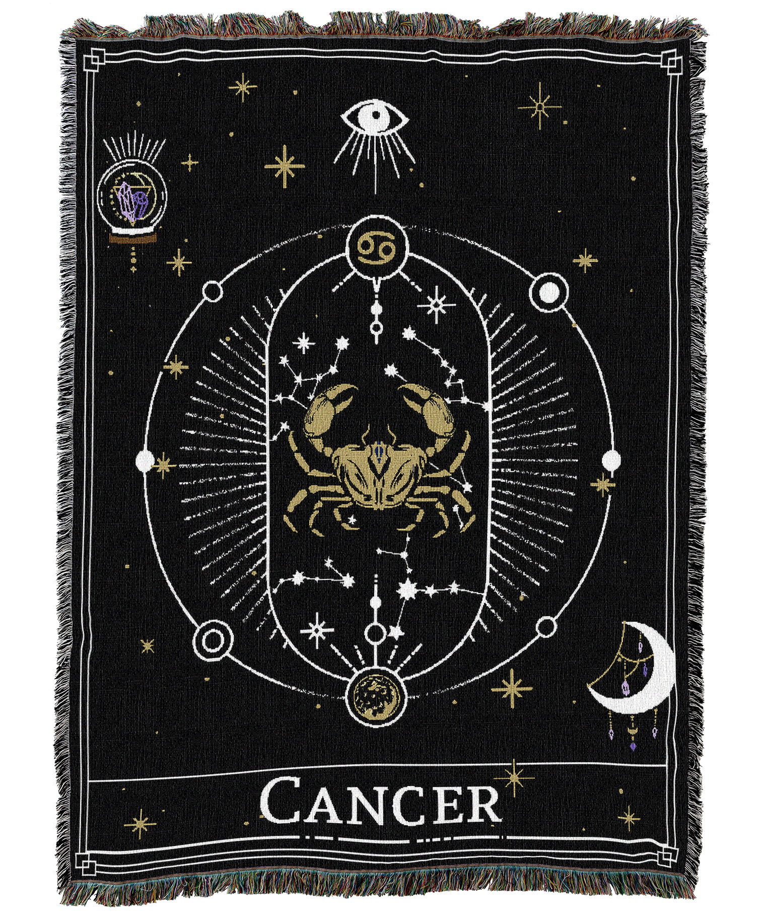 Zodiac Cancer Tarot Card Blanket