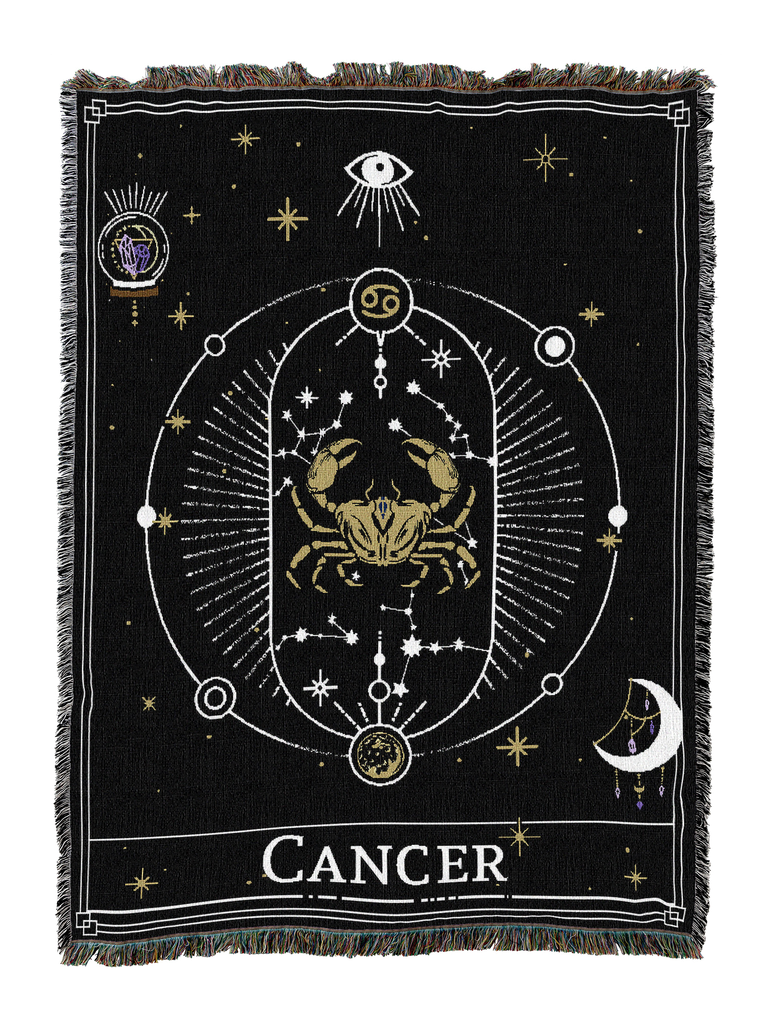 Zodiac Cancer Tarot Card Blanket