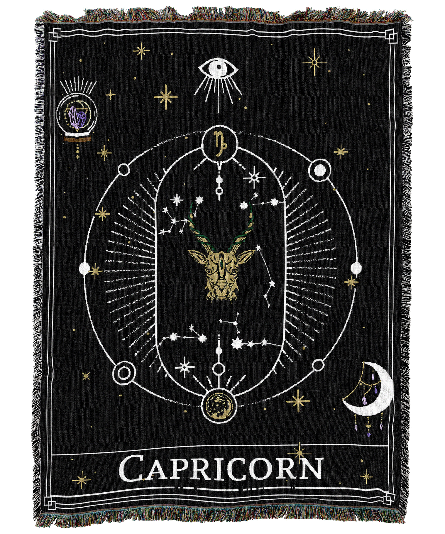 Zodiac Capricorn Tarot Card Blanket