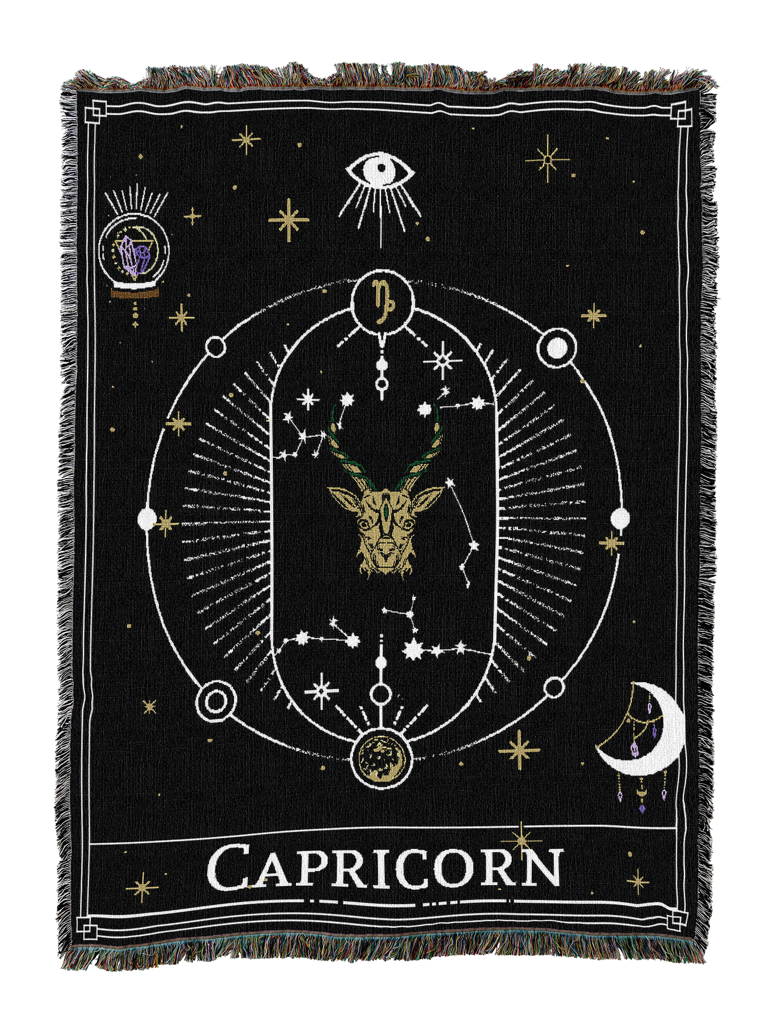 Zodiac Capricorn Tarot Card Blanket
