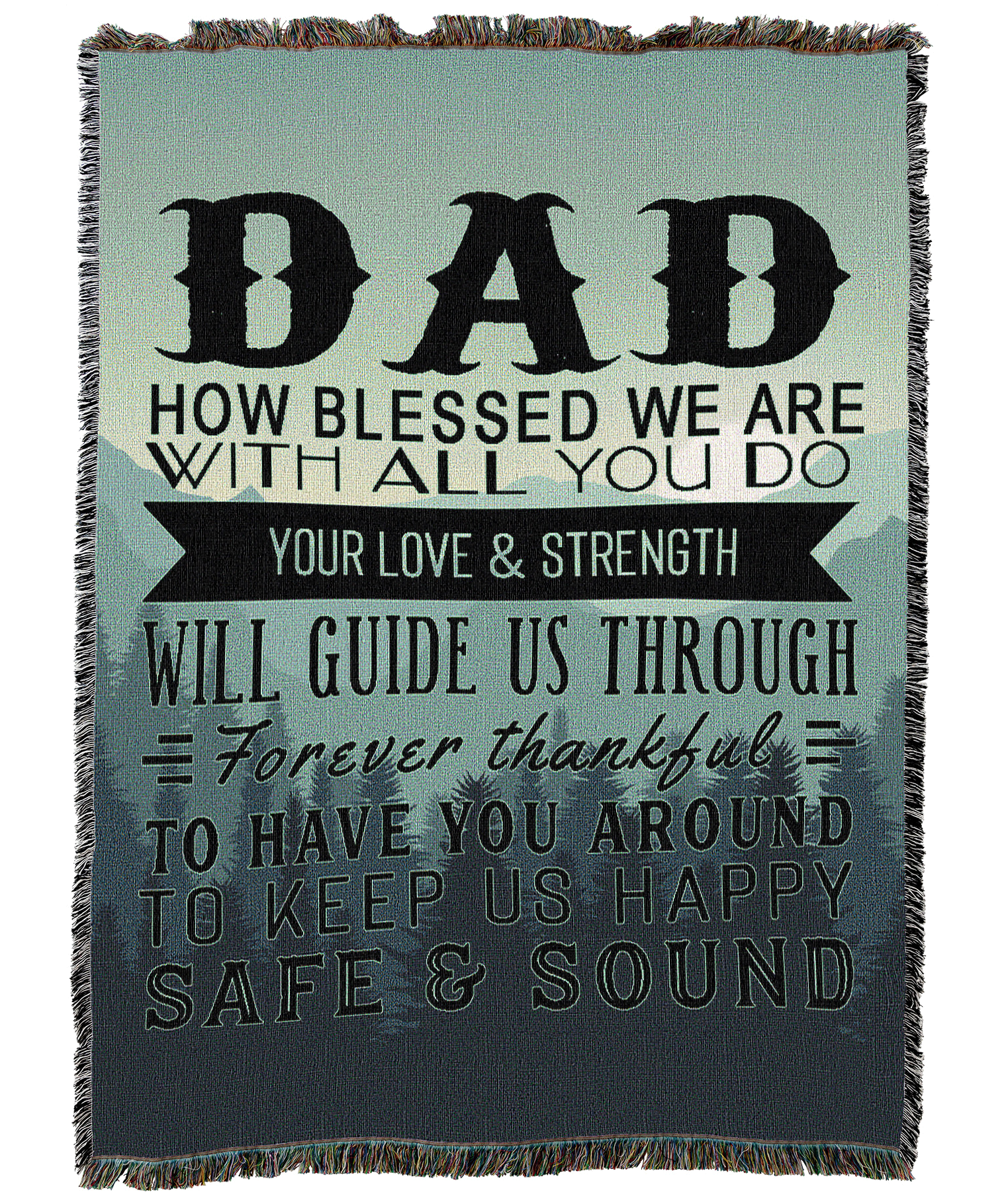 Thankful For Dad Green Blanket