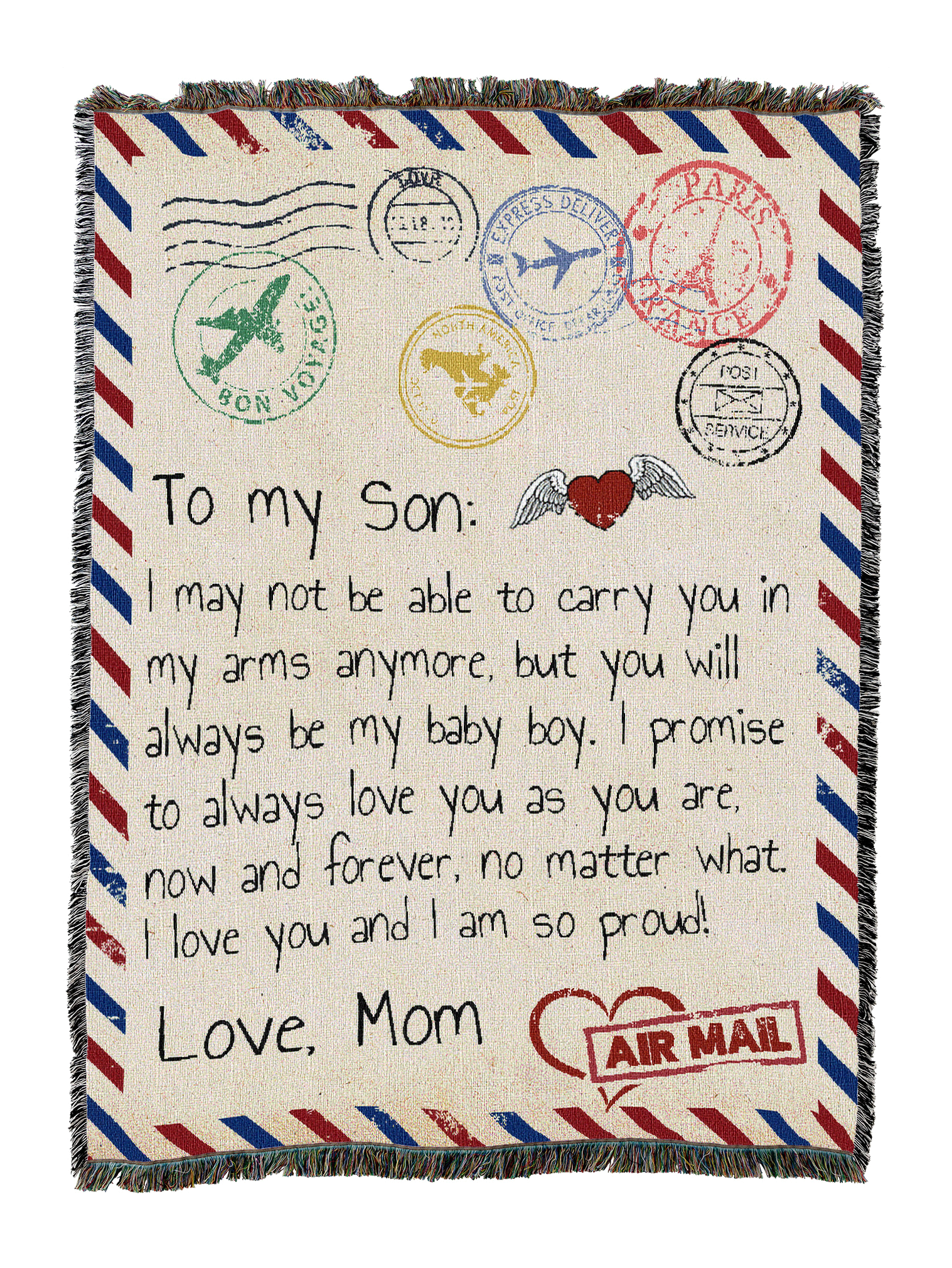 Letter From Mom To Son Blanket