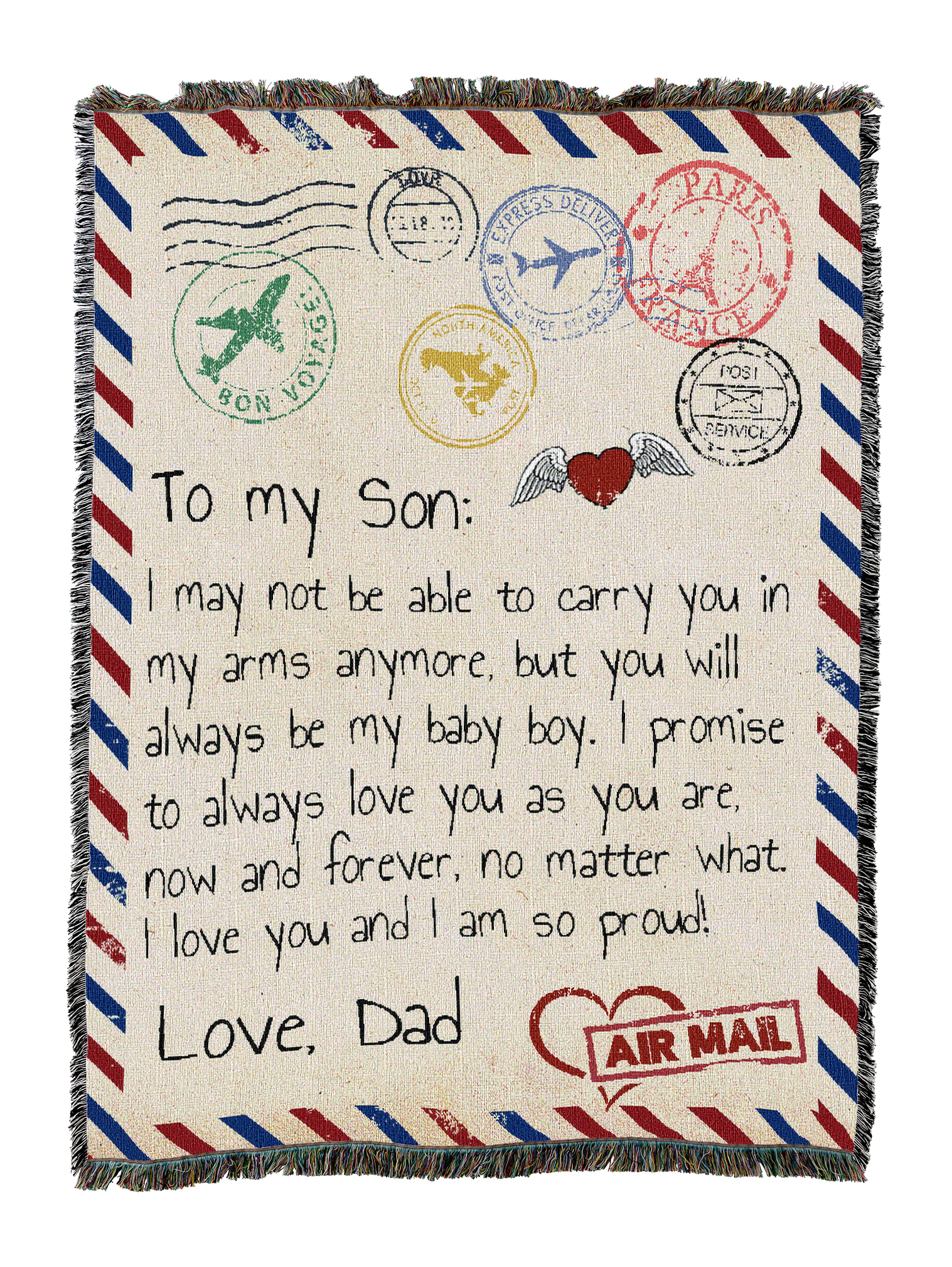 Letter From Dad To Son Blanket