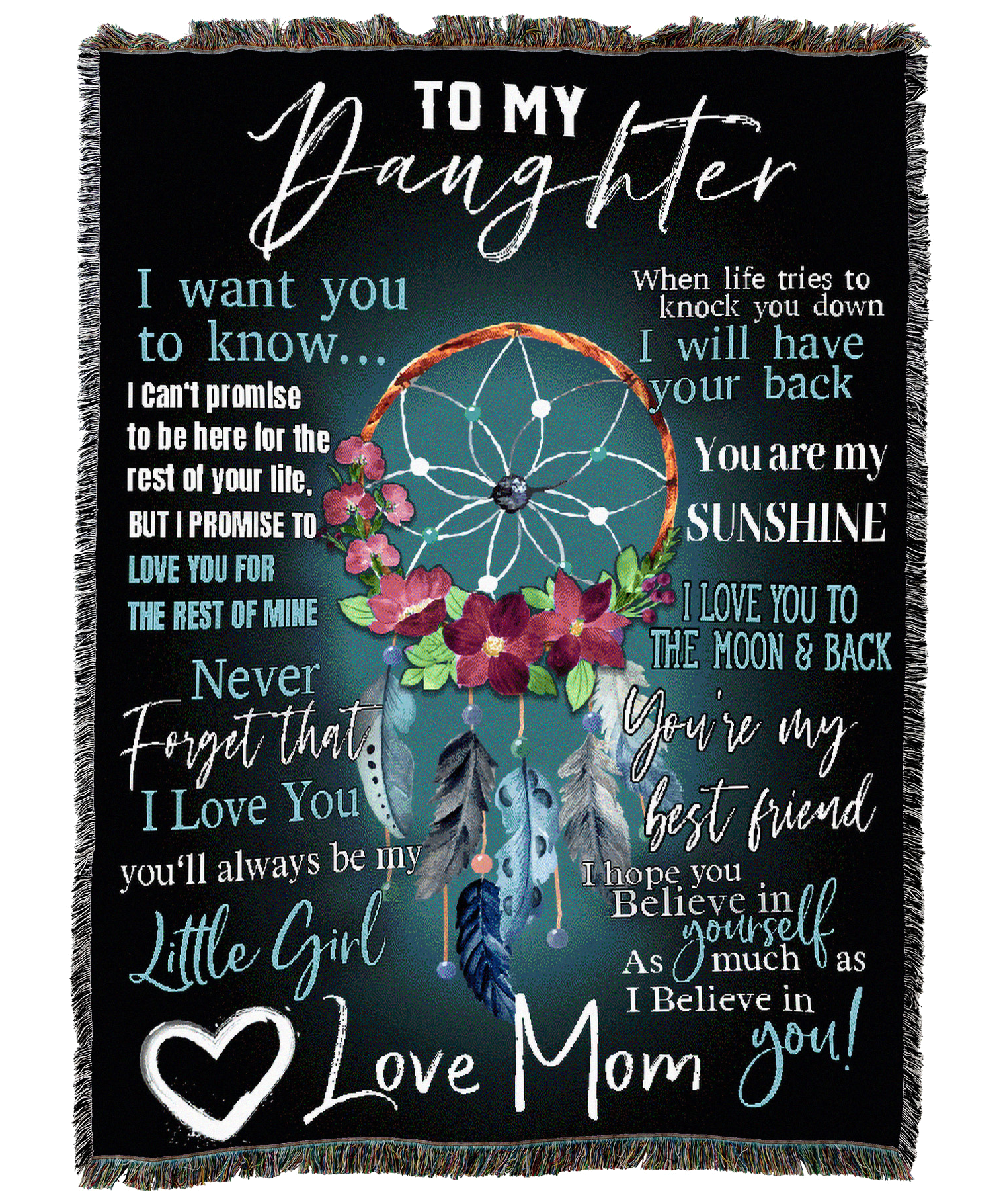 To Daughter From Mom Dream Catcher Blanket