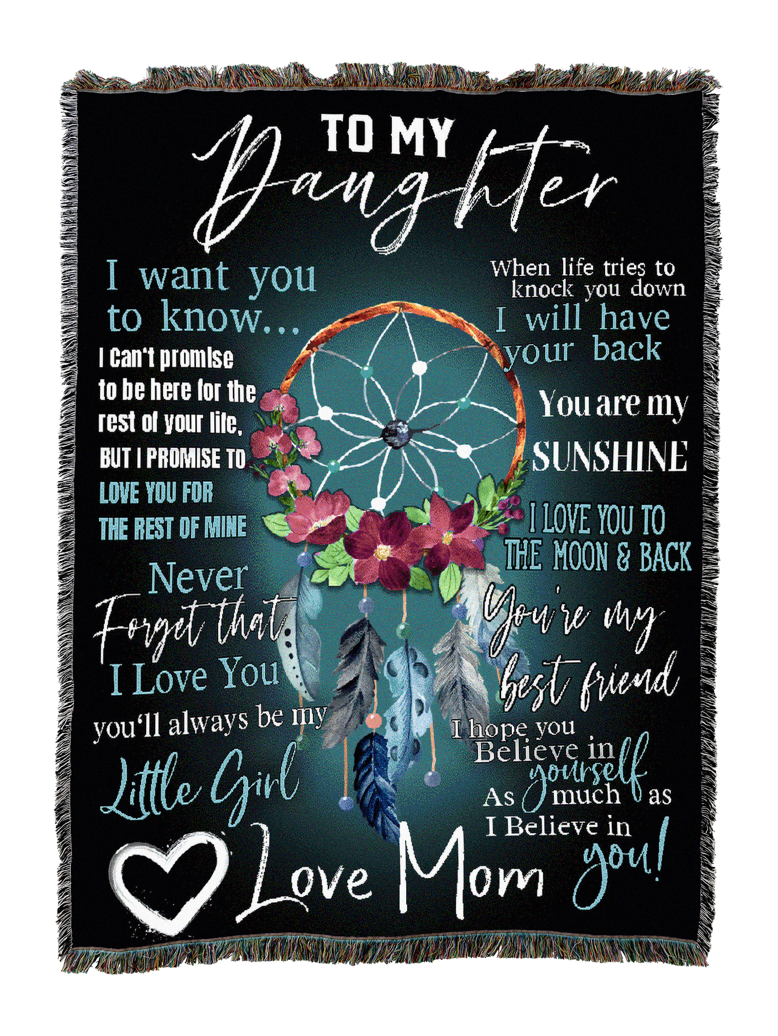 To Daughter From Mom Dream Catcher Blanket