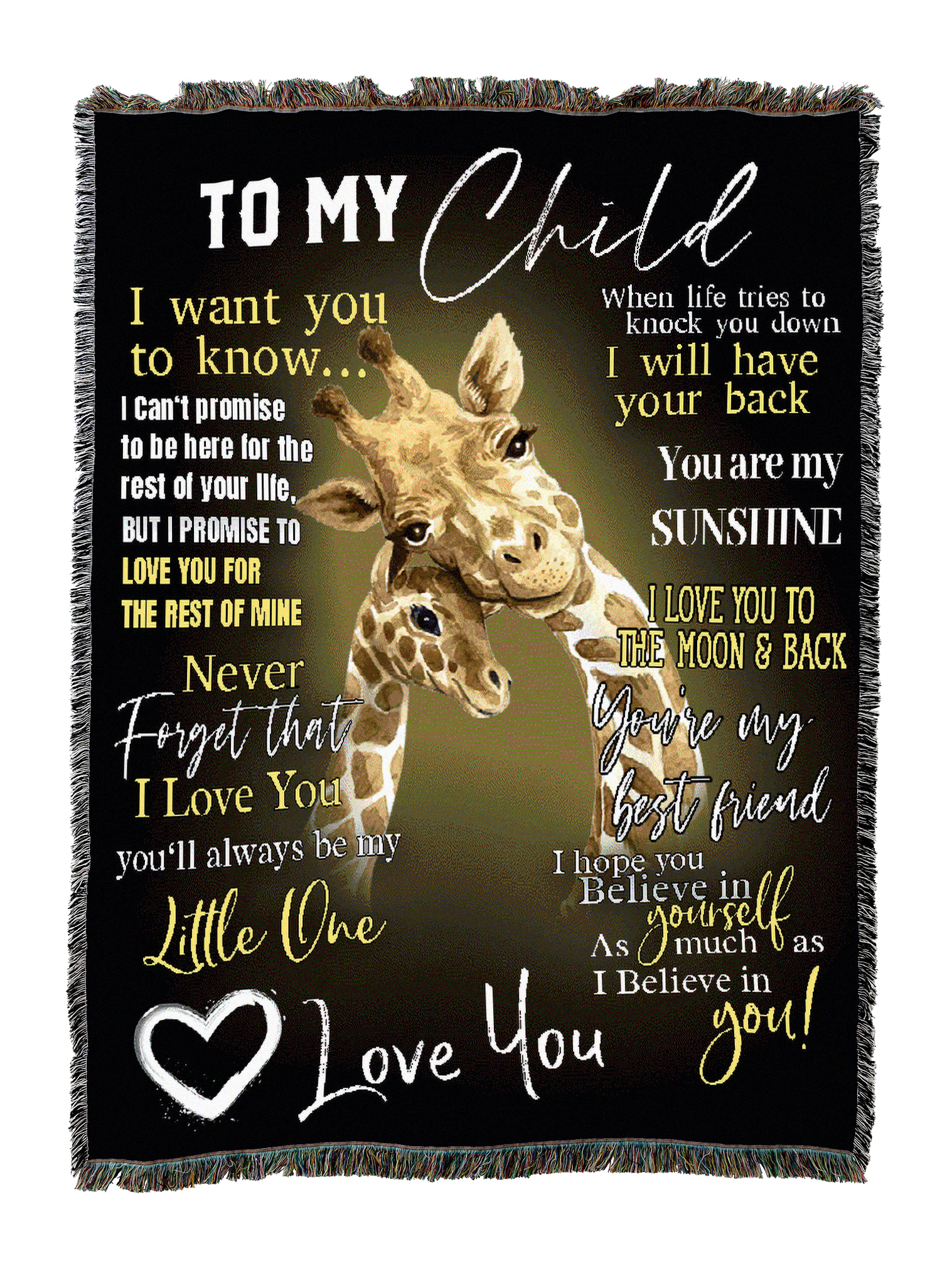 To Child From Parent Giraffe Blanket