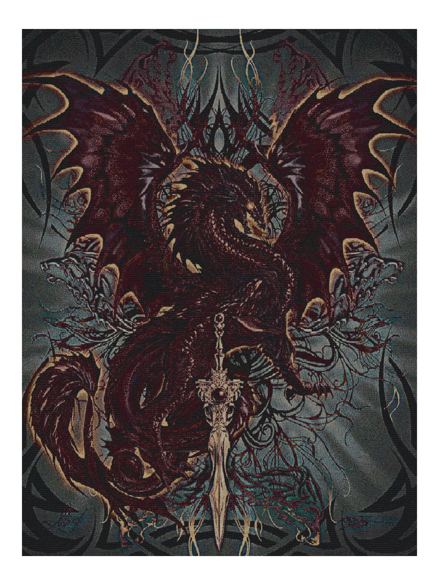 Bloodblade Fantasy Dragon Blanket